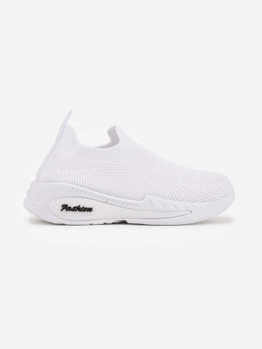 Zdjęcie produktu Białe Wsuwane Buty Sportowe Sneakersy z Siateczkową Cholewką Oaradah Modern World
