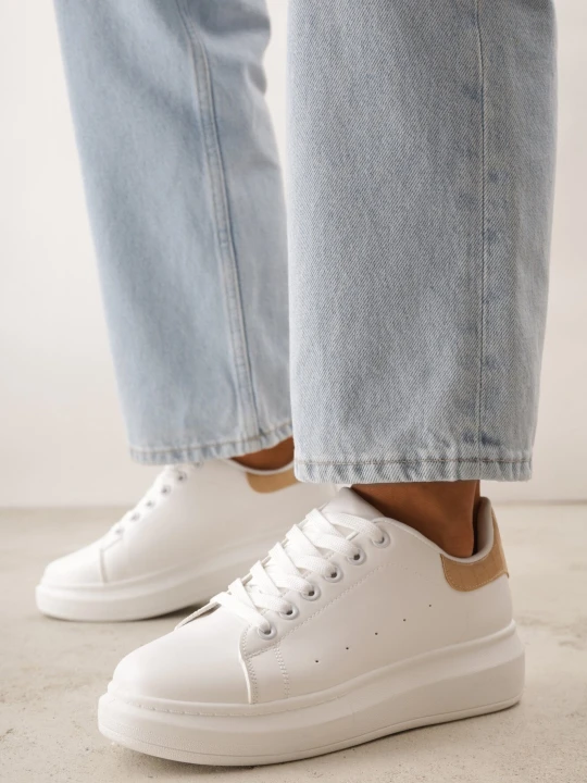 Zdjęcie produktu Biało-Beżowe Sneakersy na Grubej Podeszwie Hypnotic Vices