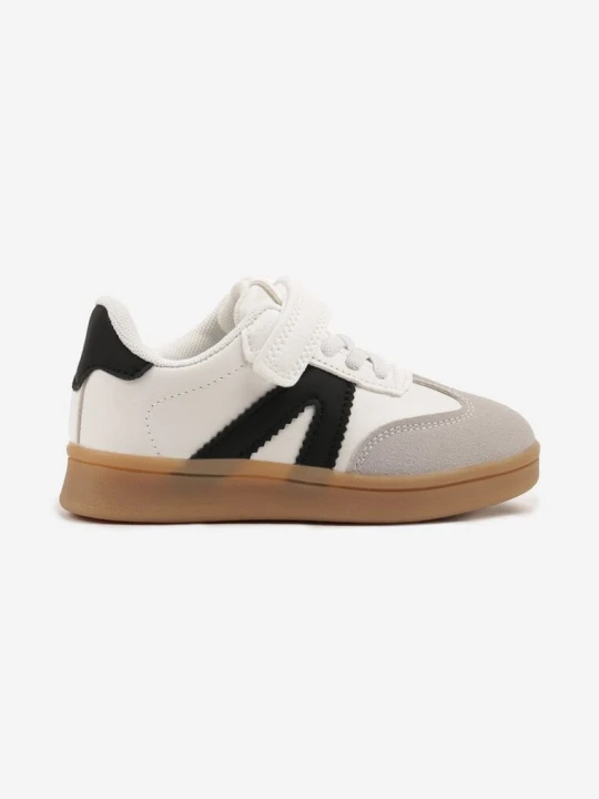 Zdjęcie produktu Biało-Czarne Buty Sportowe Sneakersy w Stylu Tenisówek z Paskami Lavlevi Bacio&bacio Kids