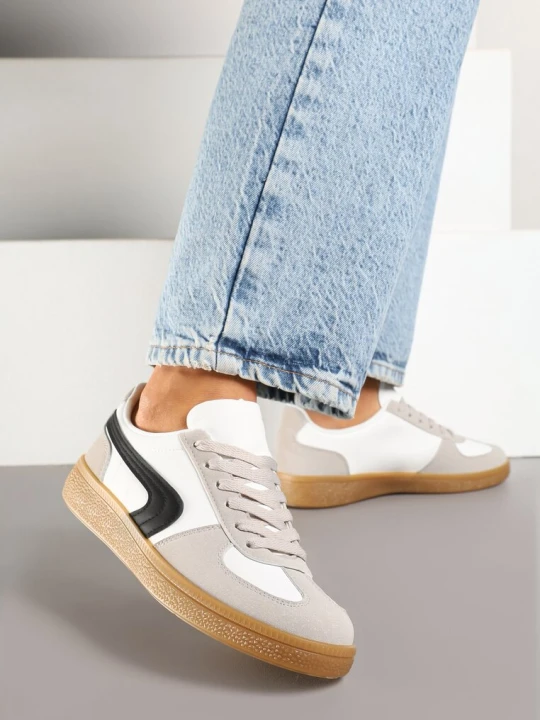 Zdjęcie produktu Biało-Czarne Casualowe Sneakersy Typu Kultowe Tenisówki Ablerri Gowin