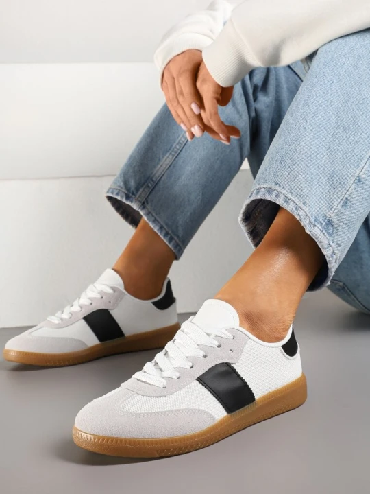 Zdjęcie produktu Biało-Czarne Sneakersy Tenisówki w Kultowym Stylu Neolithaen Ideal