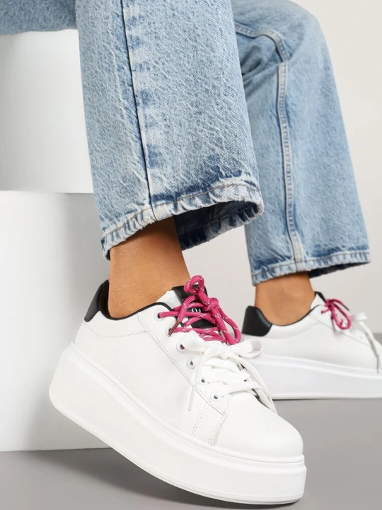 Zdjęcie produktu Biało-Czarne Sneakersy z Podwójnym Sznurowaniem Zdivoria Renda