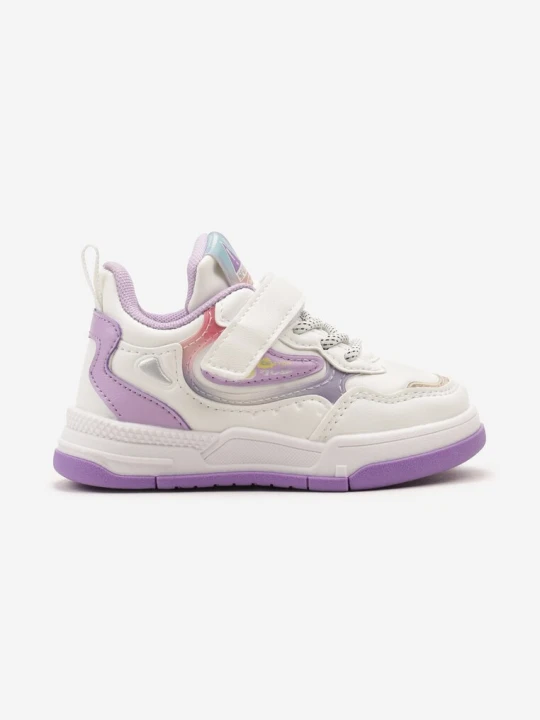 Zdjęcie produktu Biało-Fioletowe Buty Sportowe Sneakersy z Rzepem Nellesta