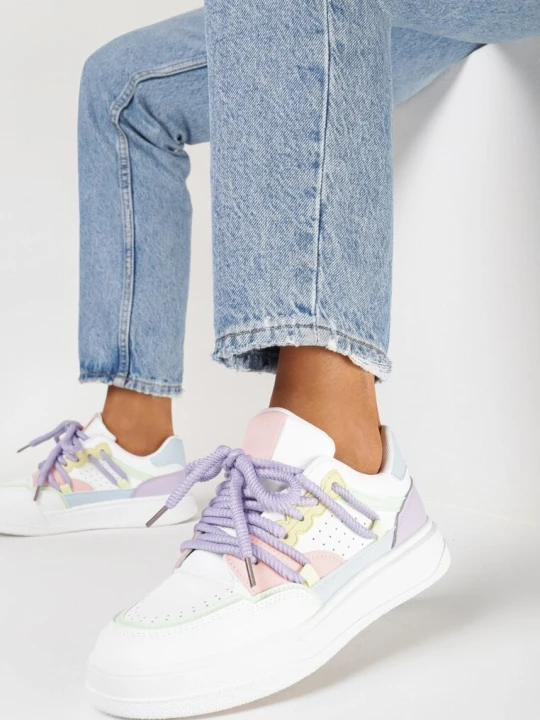 Zdjęcie produktu Biało-Fioletowe Sneakersy Rilvora