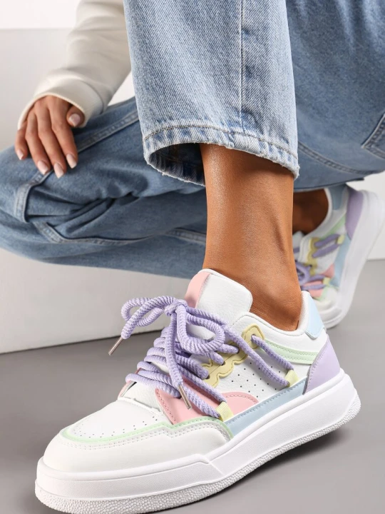 Zdjęcie produktu Biało-Fioletowe Sneakersy Sylvena