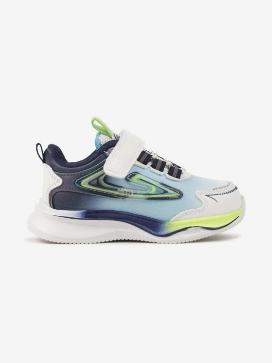Zdjęcie produktu Biało-Niebieskie Buty Sportowe Sneakersy na Grubszej Podeszwie na Rzep Erislo