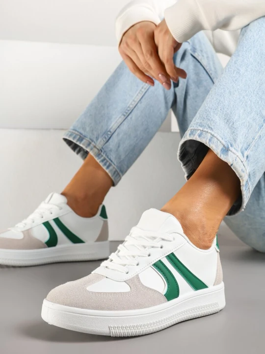 Zdjęcie produktu Biało-Zielone Sneakersy Klasyczne Tenisówki Setinora Next Step
