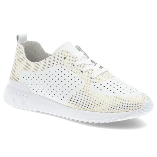 Zdjęcie produktu Biało-Złote Sneakersy Artiker Stylowe Obuwie Damskie