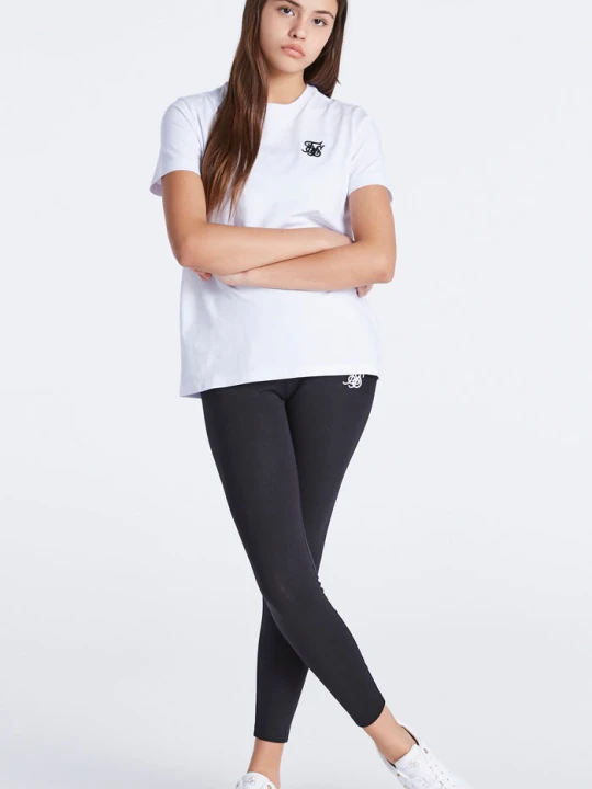 Zdjęcie produktu Biały boyfriend t-shirt dziewczęcy SikSilk