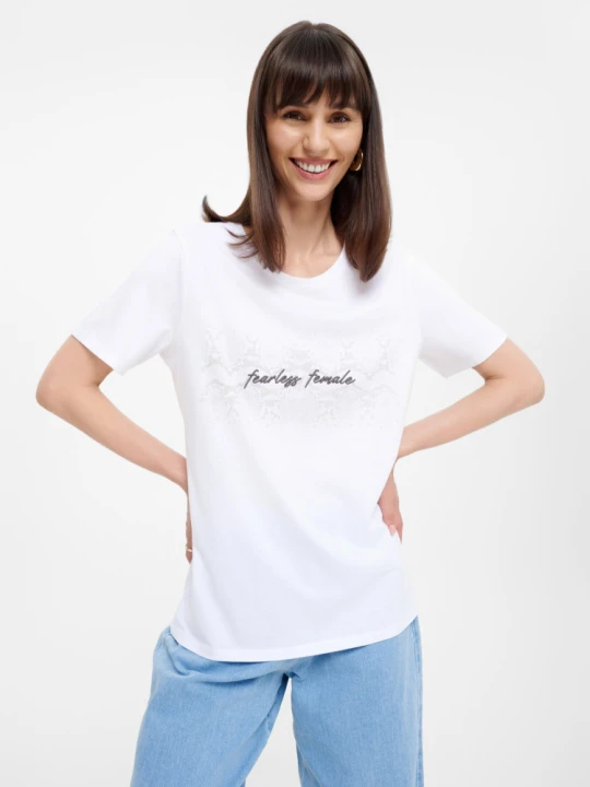 Zdjęcie produktu Biały t-shirt z nadrukiem na środku Greenpoint