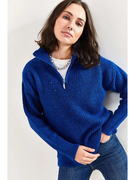 Zdjęcie produktu Bianco Lucci Sweter w kolorze niebieskim rozmiar: onesize