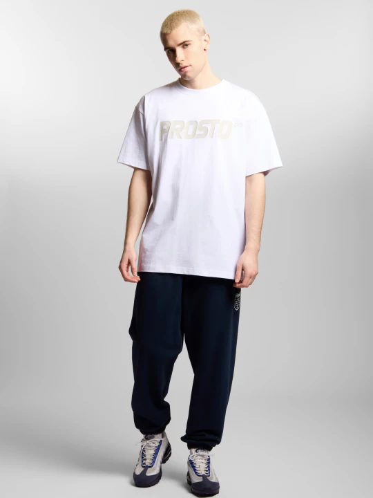 Zdjęcie produktu Big log t-shirt oversize bawełniany męski biały PROSTO.