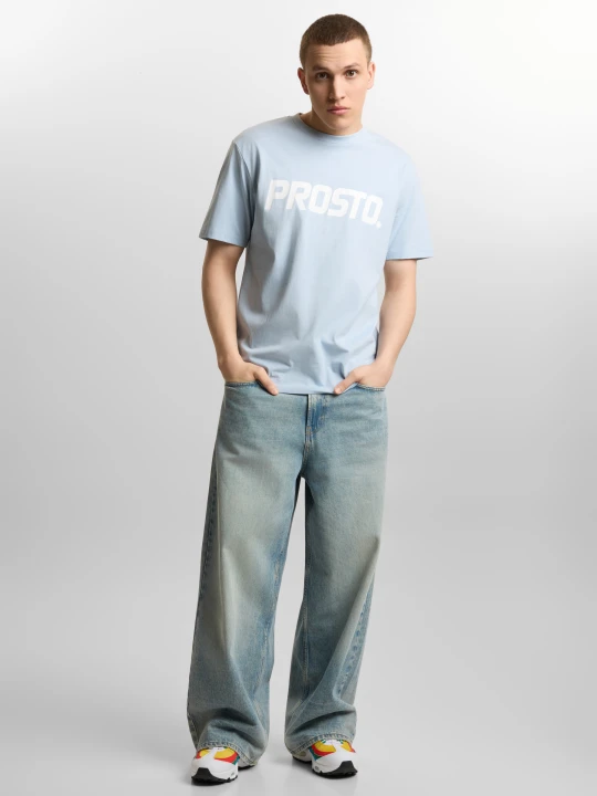 Zdjęcie produktu Big log t-shirt regular męski bawełniany niebieski Klasyk