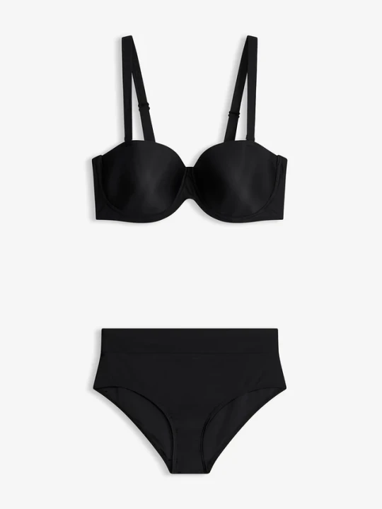 Zdjęcie produktu Bikini balkonetka z szybkoschnącego materiału (2 części) BonPrix czarny