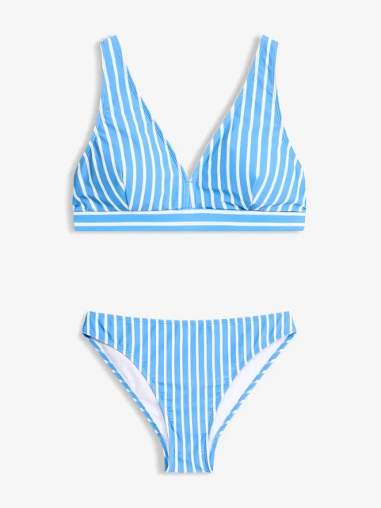 Zdjęcie produktu Bikini bustier z dekoltem w serek (2 części) BonPrix niebieski