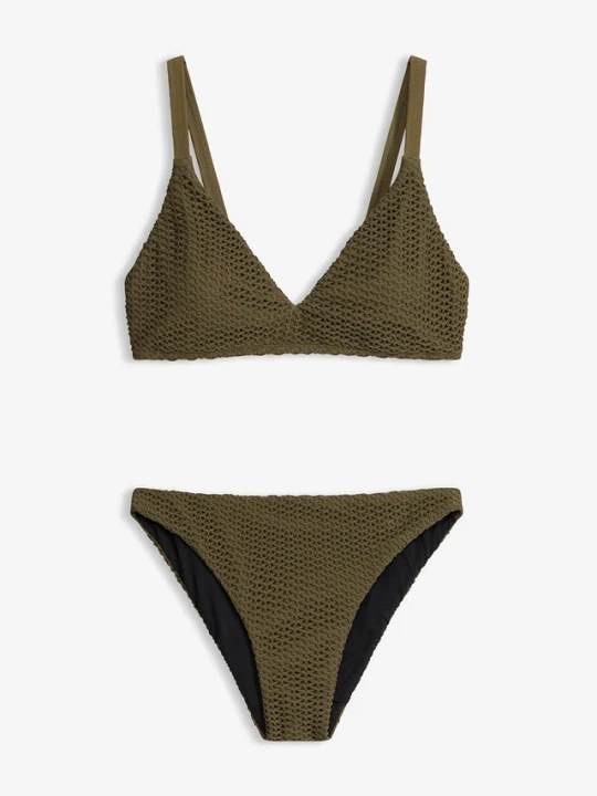 Zdjęcie produktu Bikini bustier z dzianiny szydełkowej (2 części) BonPrix zielony