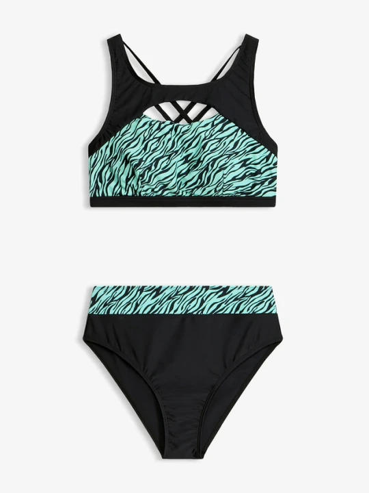 Zdjęcie produktu Bikini bustier z wycięciami (2 części) BonPrix zielony