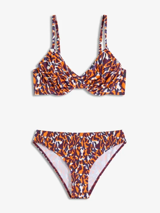 Zdjęcie produktu Bikini na fiszbinach (2 części) z wysokim wycięciem nogawek BonPrix fioletowy