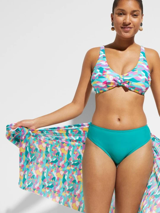 Zdjęcie produktu Bikini + pareo (3 części) BonPrix zielony