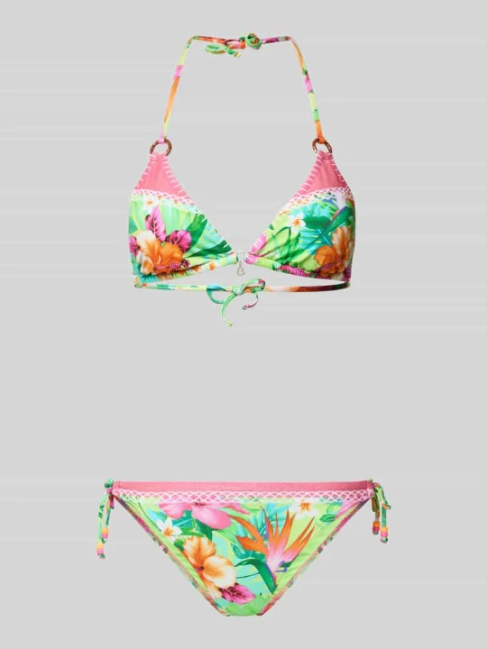 Zdjęcie produktu Bikini z detalami z logo model 'LINDOSTORA PALMBAY' Banana Moon Zielony