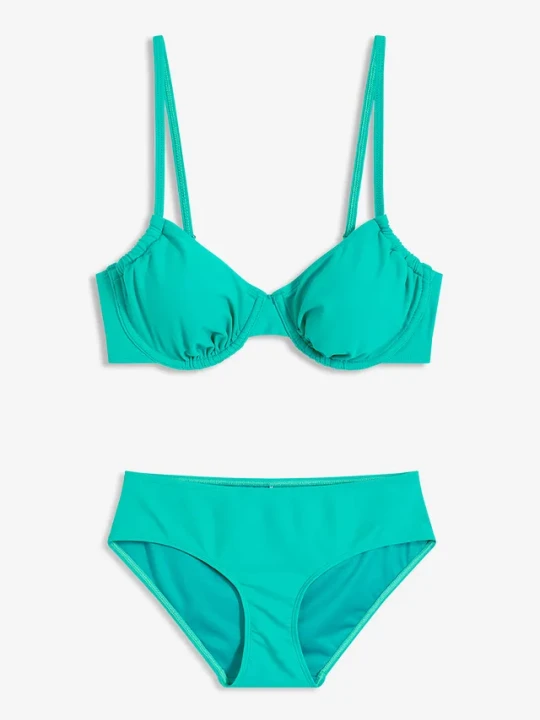 Zdjęcie produktu Bikini z fiszbinami (2 cz.) BonPrix zielony
