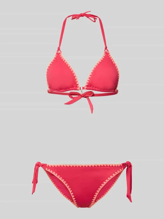 Zdjęcie produktu Bikini z przeszyciami i sznurowaniem Banana Moon Mocnoróżowy