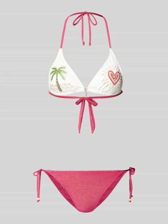 Zdjęcie produktu Bikini z haftami model 'CRICOMASSA YOUNGLOVE' Banana Moon Fuksjowy