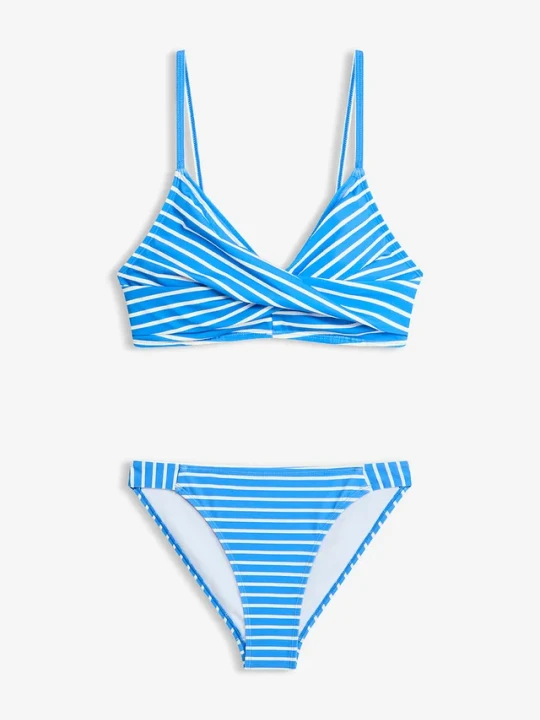 Zdjęcie produktu Bikini z kopertowym dekoltem (2 części) BonPrix niebieski