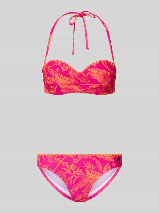 Zdjęcie produktu Bikini z kwiatowym nadrukiem na całej powierzchni model 'Kensi' Venice Beach Różowy