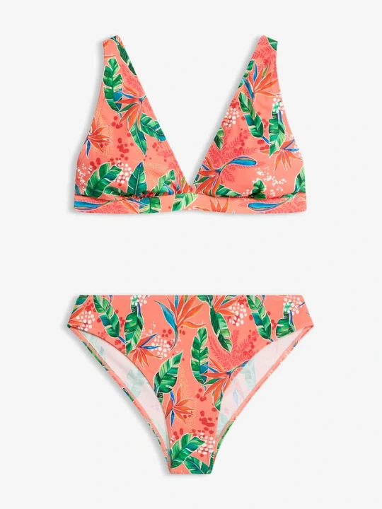Zdjęcie produktu Bikini z trójkątnymi miseczkami (2 części) BonPrix pomarańczowy