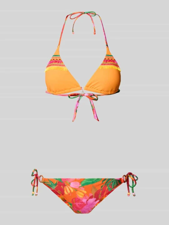 Zdjęcie produktu Bikini z usztywnianymi miseczkami i bocznym wiązaniem Banana Moon Pomarańczowy