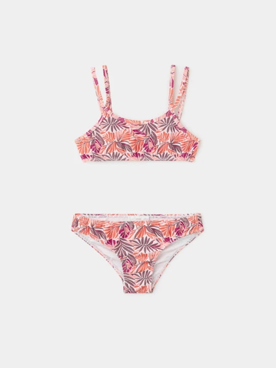 Zdjęcie produktu Bikini ze wzorem w kwiaty pomarańczowy - Dzieci - lata - MANGO KIDS