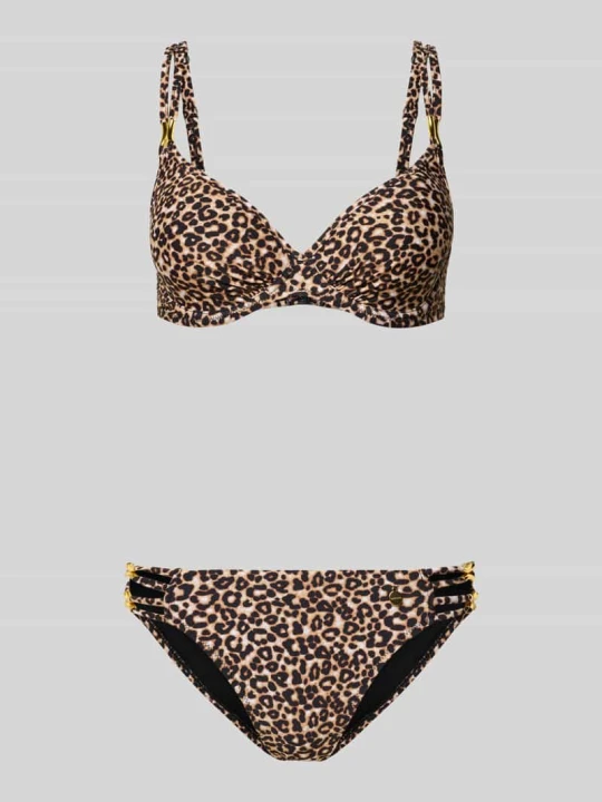 Zdjęcie produktu Bikini ze zwierzęcym nadrukiem na całej powierzchni model 'Mayumi' Lascana Średniobrązowy