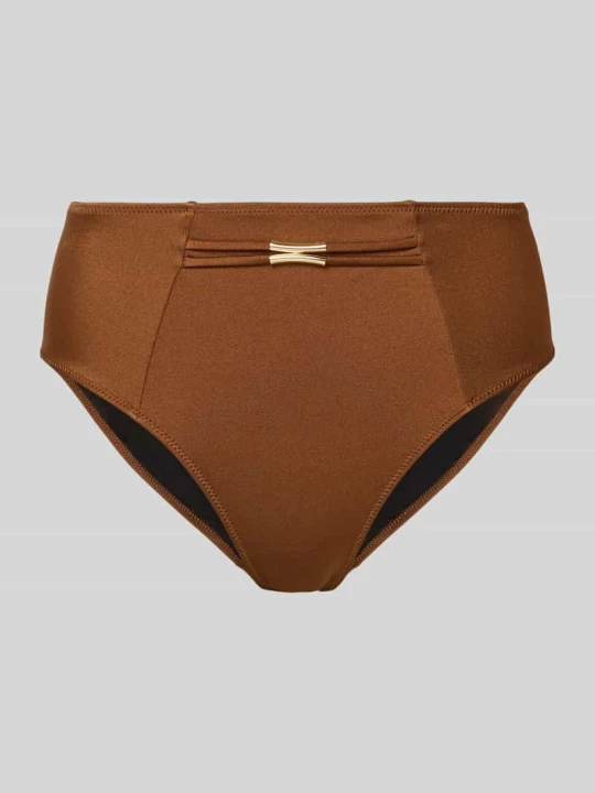 Zdjęcie produktu Figi bikini o kroju slim fit z detalem z logo model 'Hello Sunset' MARIE JO Średniobrązowy