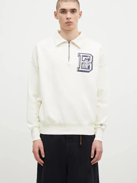 Zdjęcie produktu Billionaire Boys Club bluza bawełniana College Quarter Zip beżowy