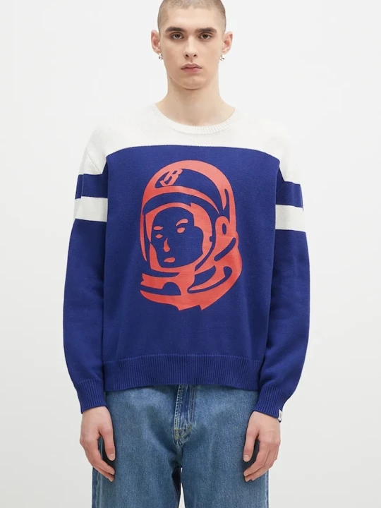Zdjęcie produktu Billionaire Boys Club sweter z domieszką kaszmiru Astro Knitted Crewneck granatowy