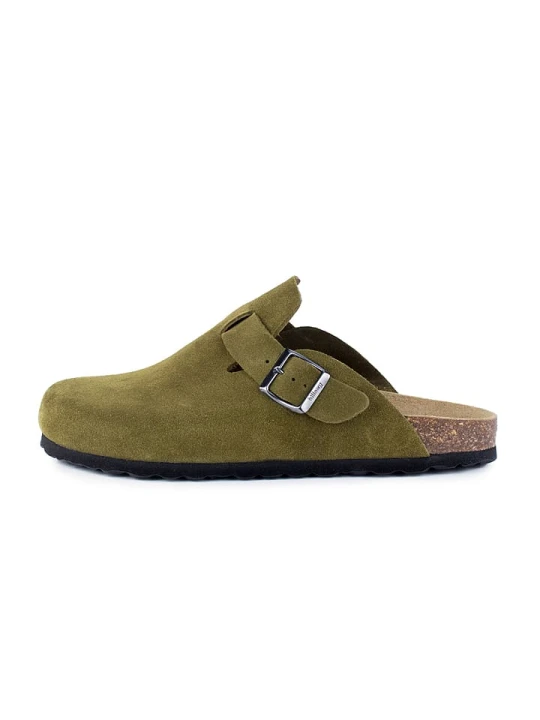 Zdjęcie produktu billowy Skórzane chodaki w kolorze khaki rozmiar: 46