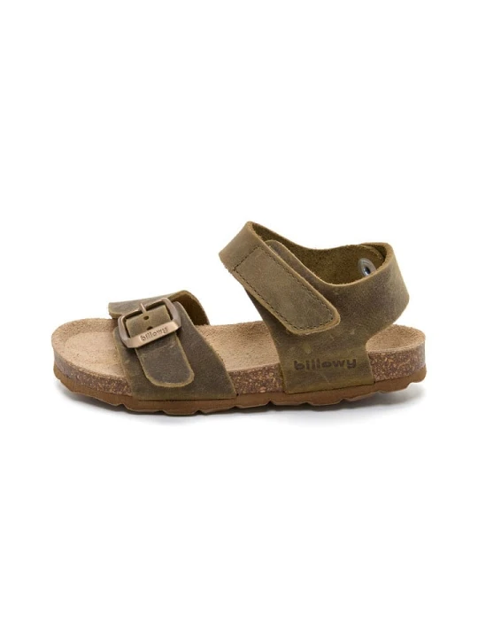 Zdjęcie produktu billowy Skórzane sandały w kolorze khaki rozmiar: 28