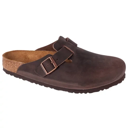 Zdjęcie produktu Birkenstock Boston LEOI 860131, Unisex, Brązowe, klapki, nubuk, rozmiar: 36