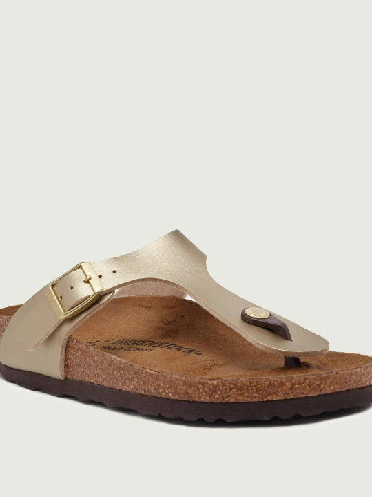 Zdjęcie produktu Birkenstock Japonki Gizeh | narrow fit | z dodatkiem skóry złoty