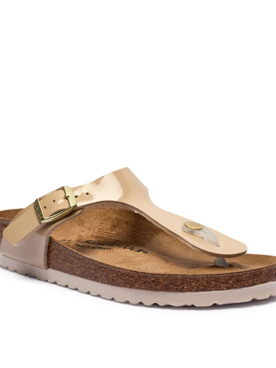 Zdjęcie produktu Birkenstock Japonki Gizeh | narrow | z dodatkiem skóry beżowy