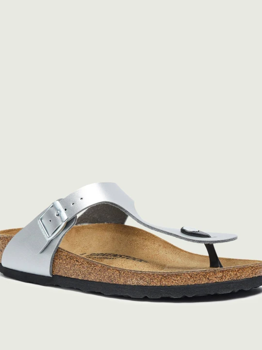 Zdjęcie produktu Birkenstock Japonki Gizeh | z dodatkiem skóry | narrow fit srebrny