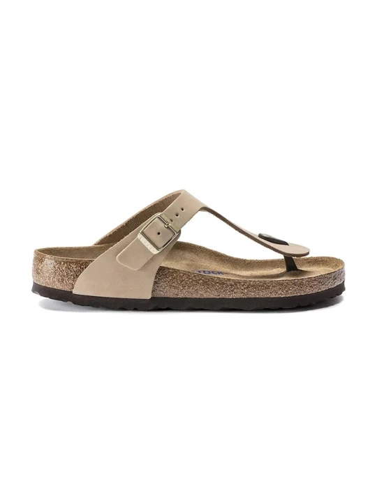 Zdjęcie produktu Birkenstock japonki nubukowe Gizeh SFB beżowy