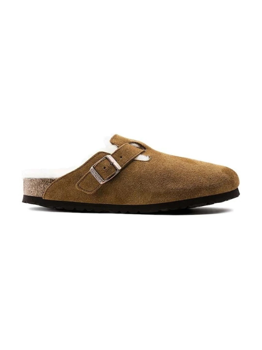 Zdjęcie produktu Birkenstock kapcie zamszowe Boston brązowy
