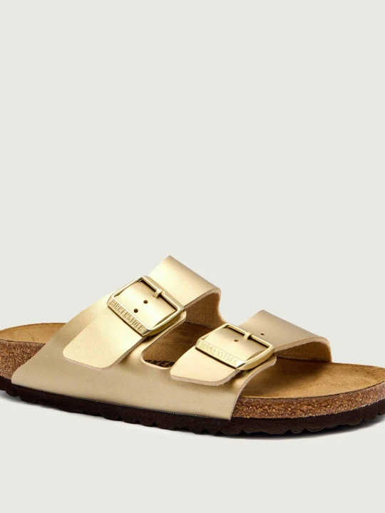 Zdjęcie produktu Birkenstock Klapki Arizona BF | z dodatkiem skóry | narrow fit złoty