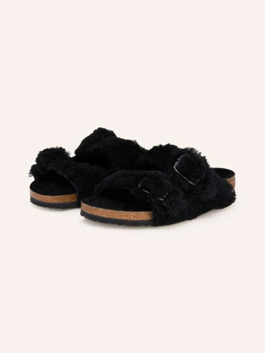 Zdjęcie produktu Birkenstock Klapki Arizona Big Buckle Shearling Teddy schwarz CZARNY