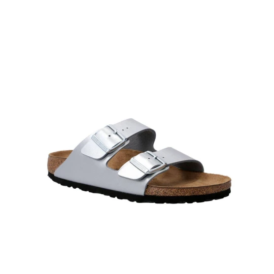 Zdjęcie produktu Birkenstock Klapki Arizona BS | z dodatkiem skóry | narrow fit srebrny