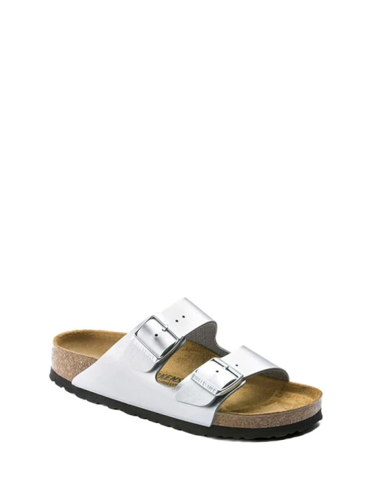 Zdjęcie produktu Birkenstock Klapki "Arizona" w kolorze srebrnym rozmiar: 39