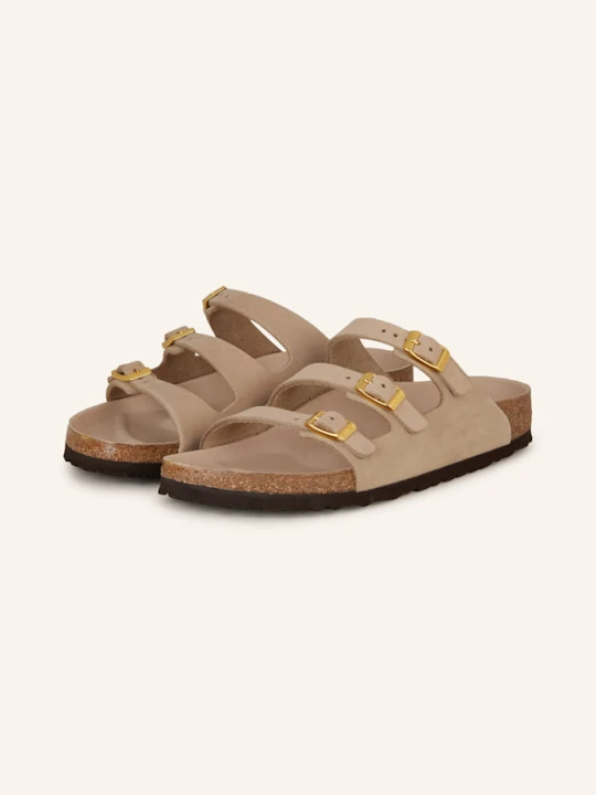 Zdjęcie produktu Birkenstock Klapki Florida Lenb beige JASNOBRĄZOWY