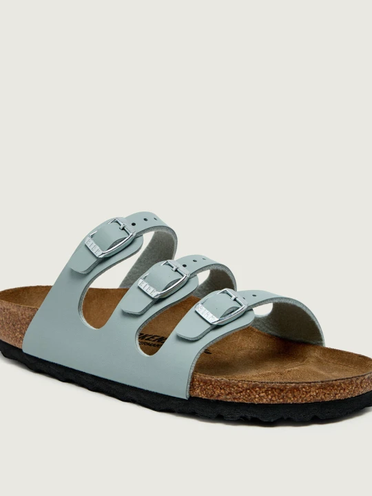 Zdjęcie produktu Birkenstock Klapki Florida | narrow fit | z dodatkiem skóry zielony